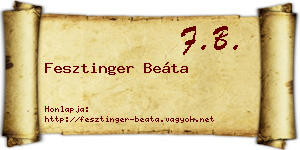 Fesztinger Beáta névjegykártya
